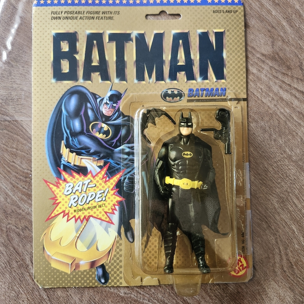 1989 Batman Movie Vintage Toybiz Batman Bat Rope Action Figure Sealed